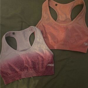 Gymshark Women's Ombre Sports Bra Set - Pink and Orange